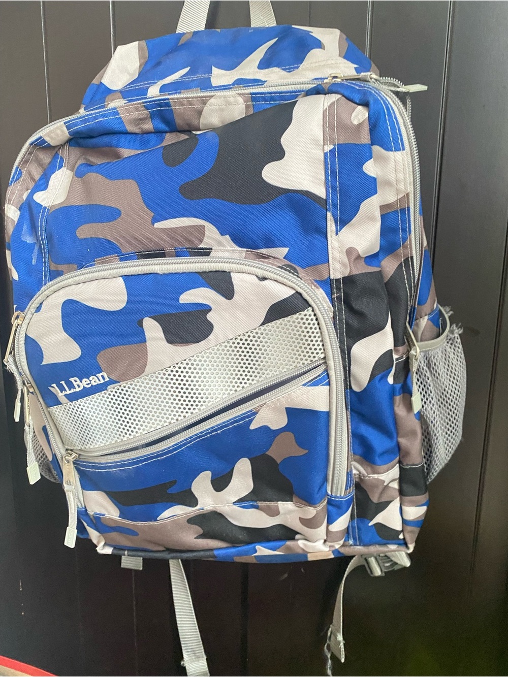 L.L. Bean Blue and Tan Camo Backpack